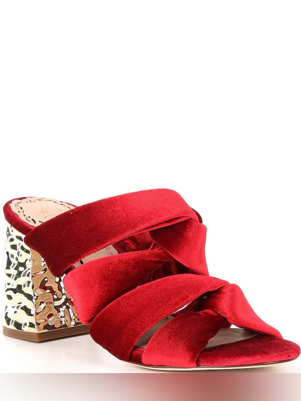 NWT Muse by Marchesa Red Velvet Heels Sandals 6.5 Luxury
